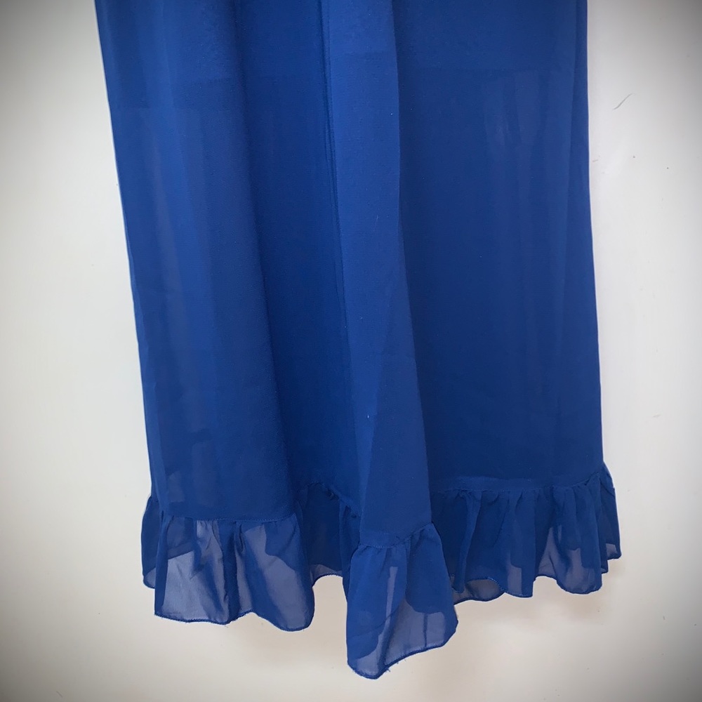 Blue Ruffle Maxi Dress - Picture 3 of 4